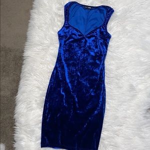 NWOT Blue velvet dress